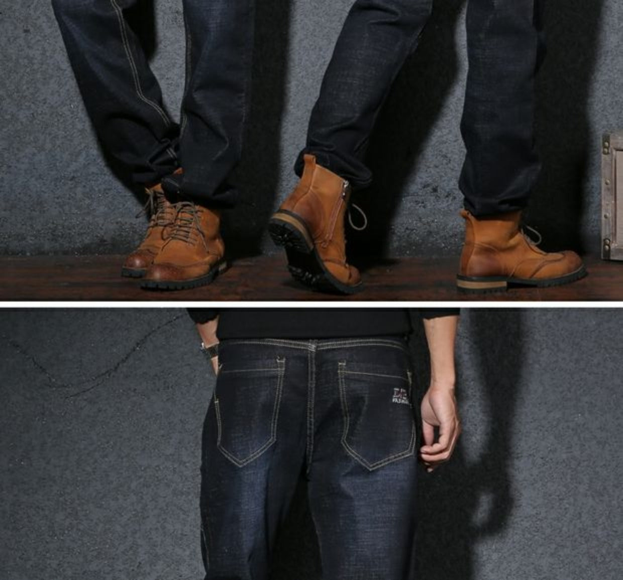 Plus-Size High Waist Denim Pants