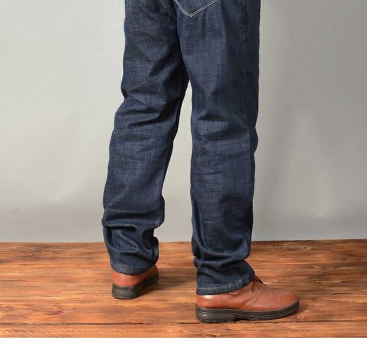 Plus-Size High Waist Denim Pants