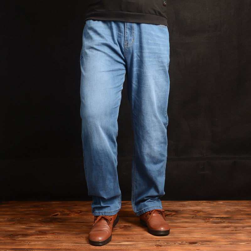 Plus-Size High Waist Denim Pants
