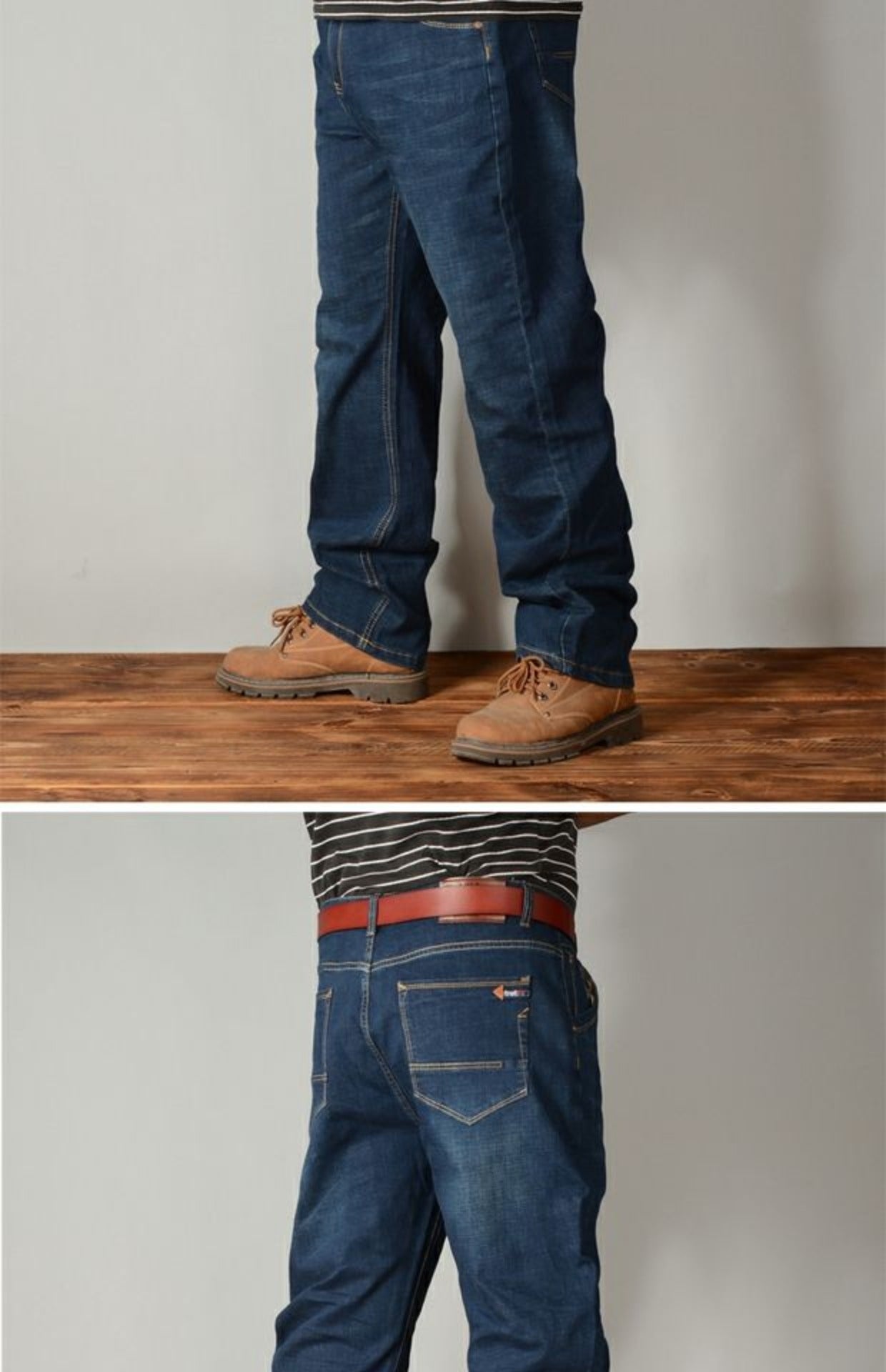 Plus-Size High Waist Denim Pants