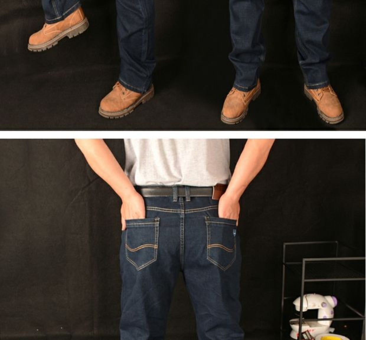 Plus-Size High Waist Denim Pants