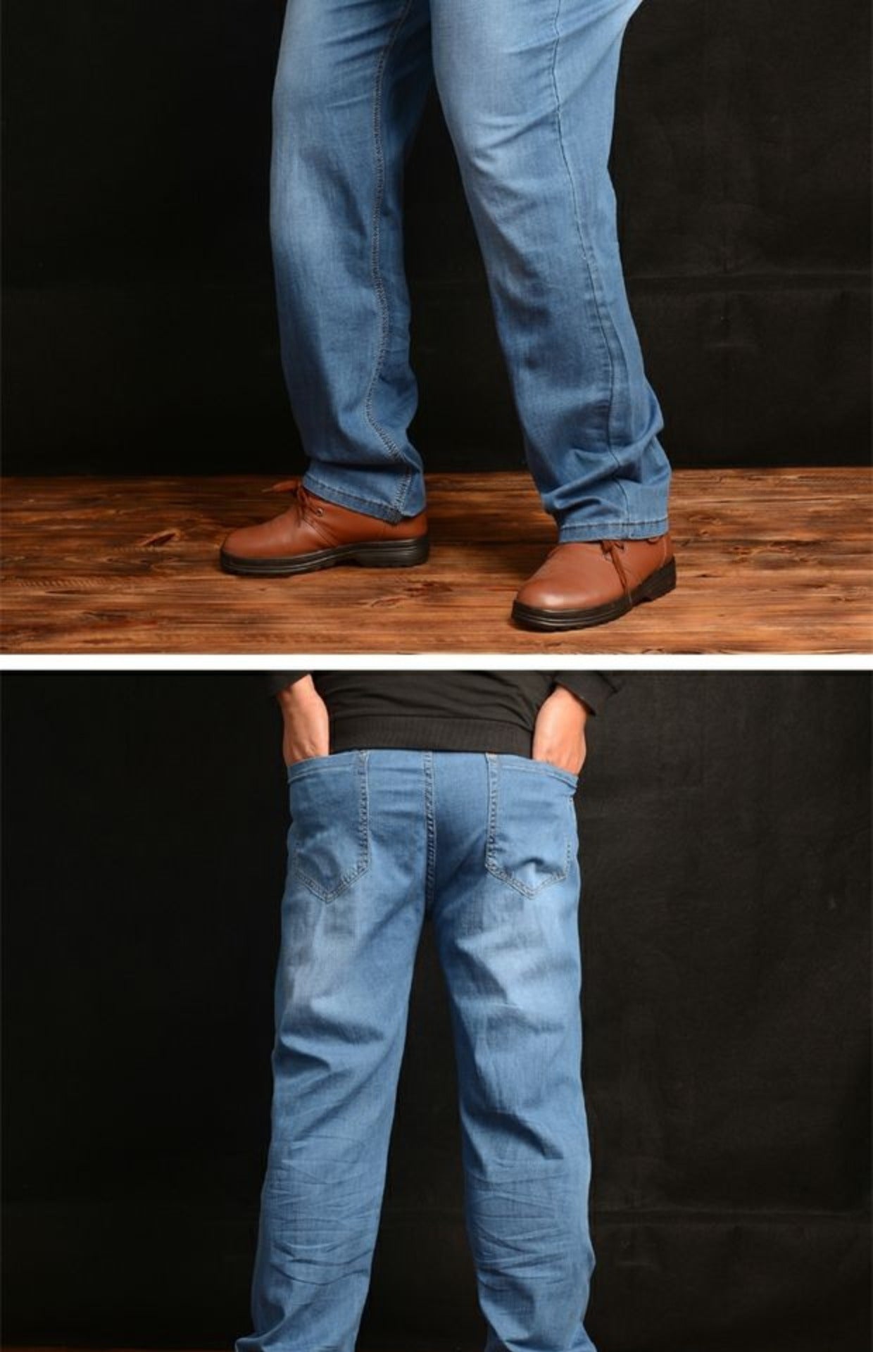 Plus-Size High Waist Denim Pants