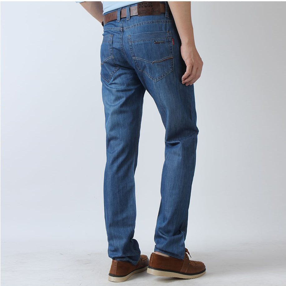 Men's Dark Blue Loose Denim Trousers