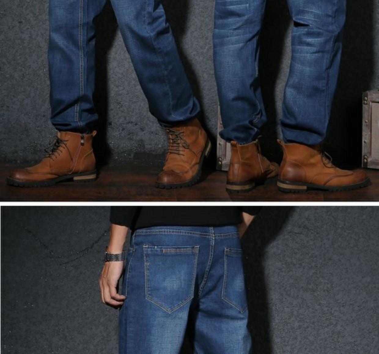 Plus-Size High Waist Denim Pants