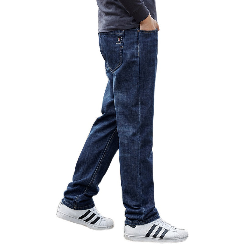 Men's Dark Blue Loose Denim Trousers