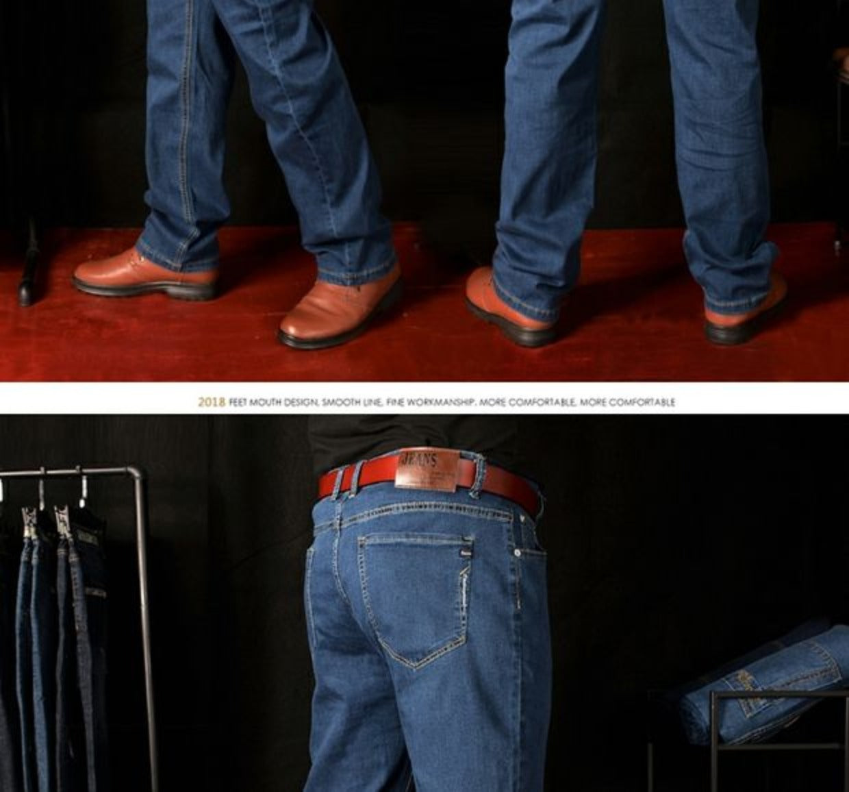 Plus-Size High Waist Denim Pants