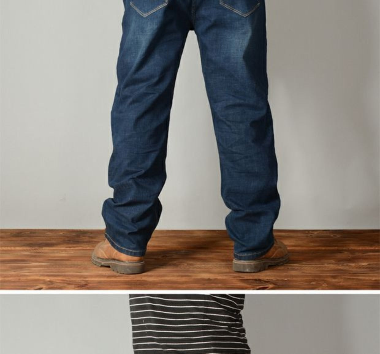 Plus-Size High Waist Denim Pants