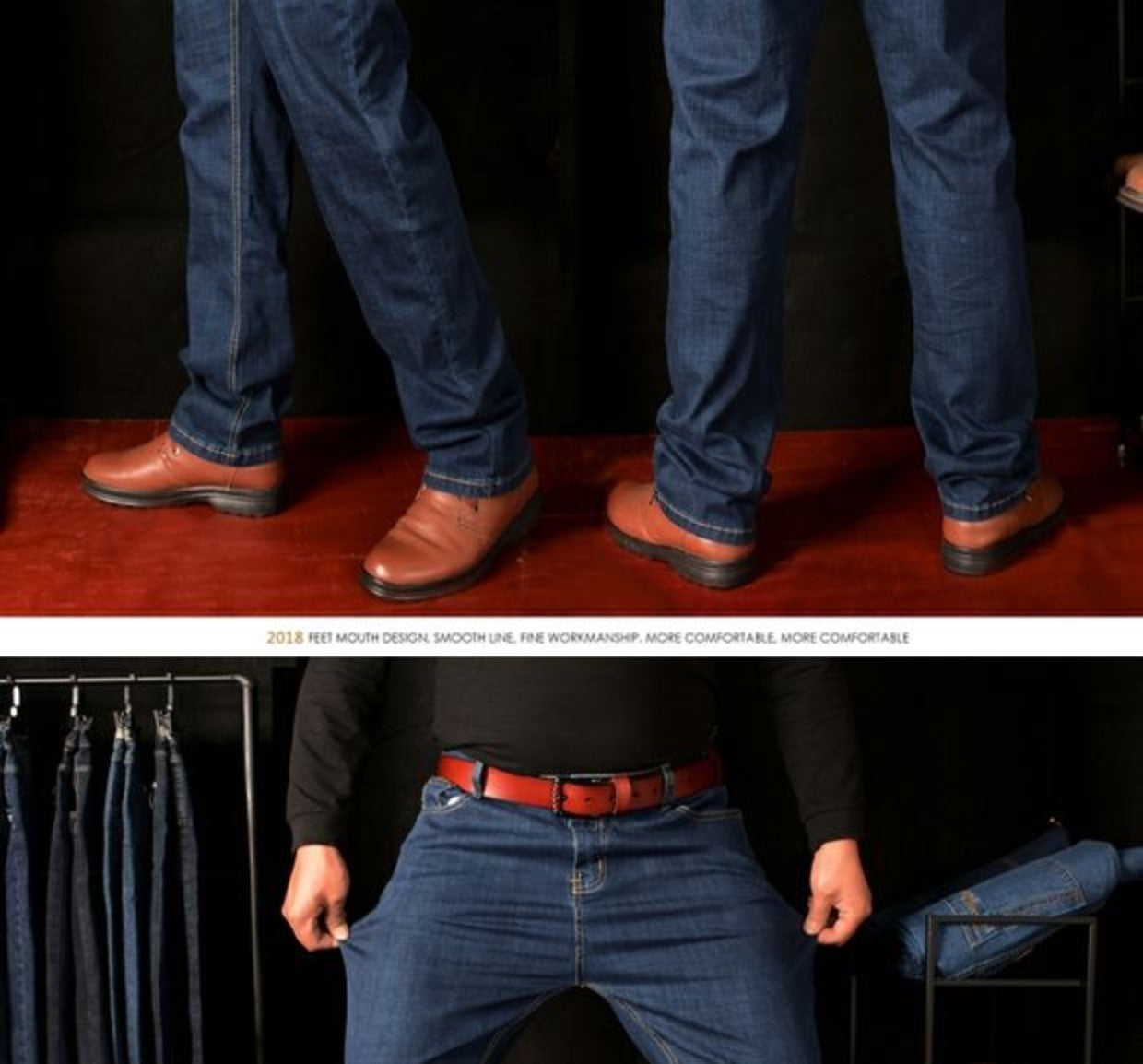 Plus-Size High Waist Denim Pants
