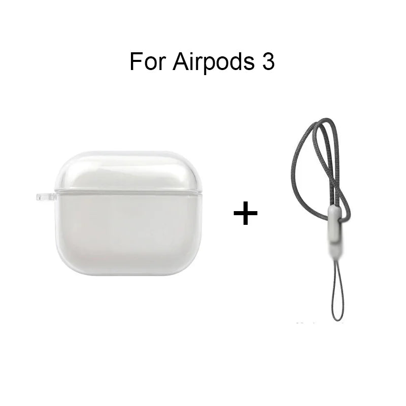 Clear AirPods Case with Lanyard Strap