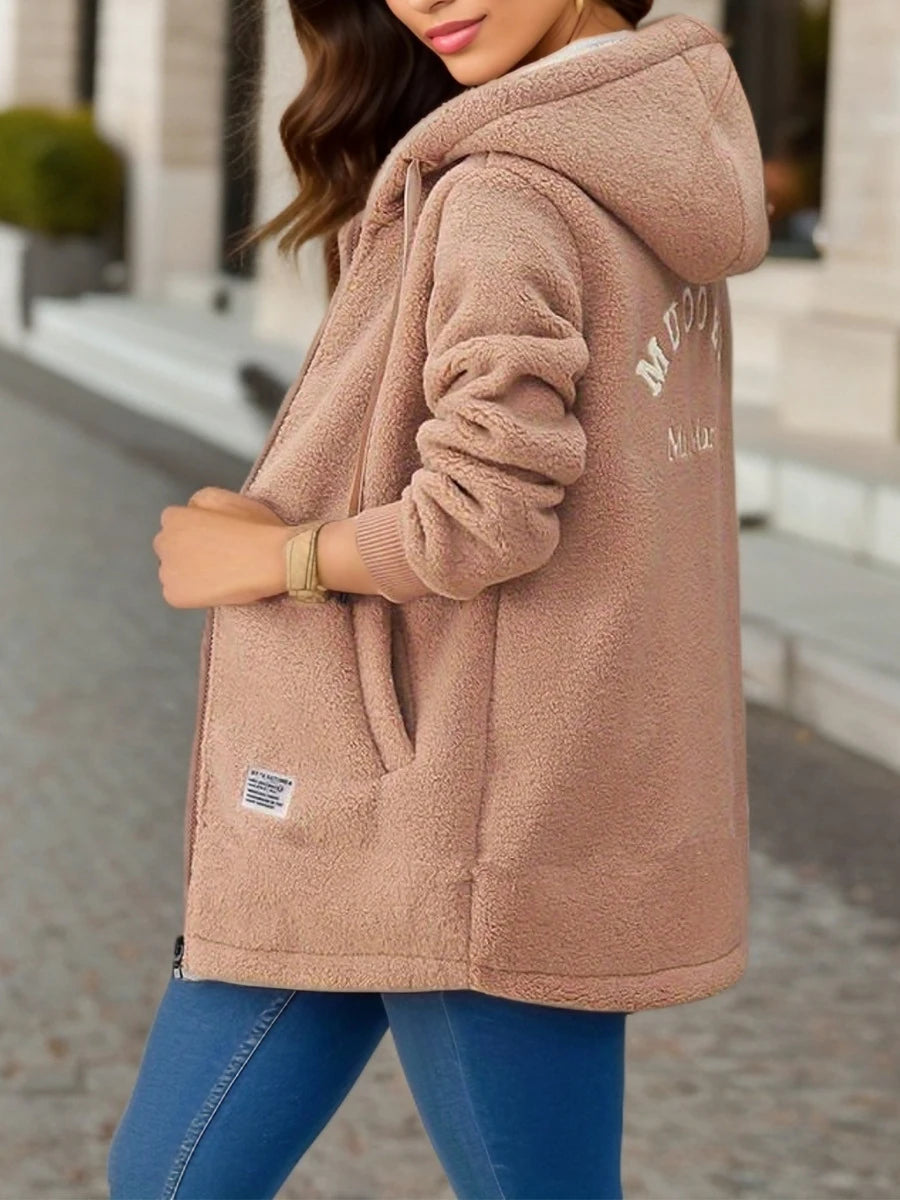 Fleece-Lined Hooded Cardigan