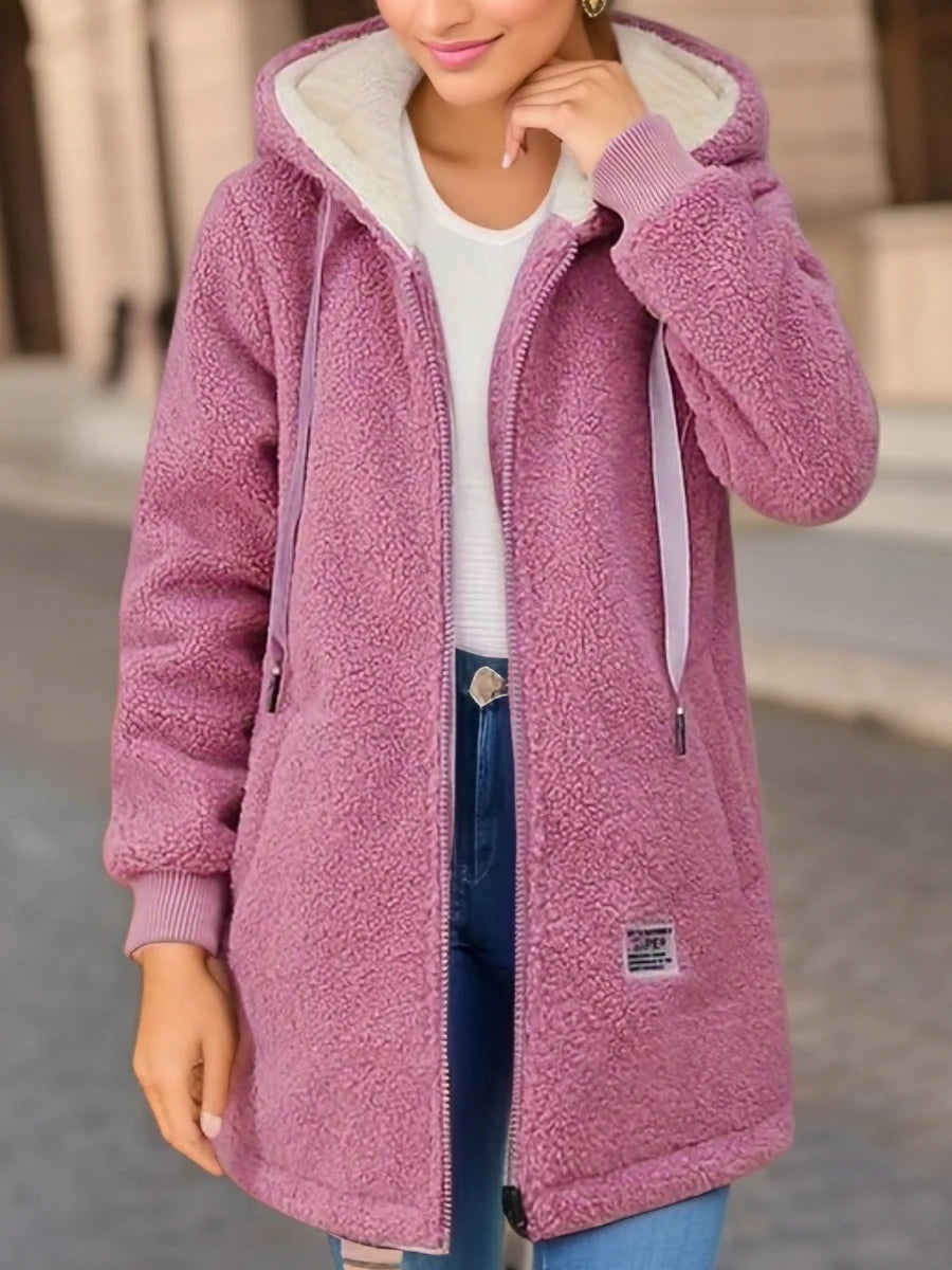 Fleece-Lined Hooded Cardigan