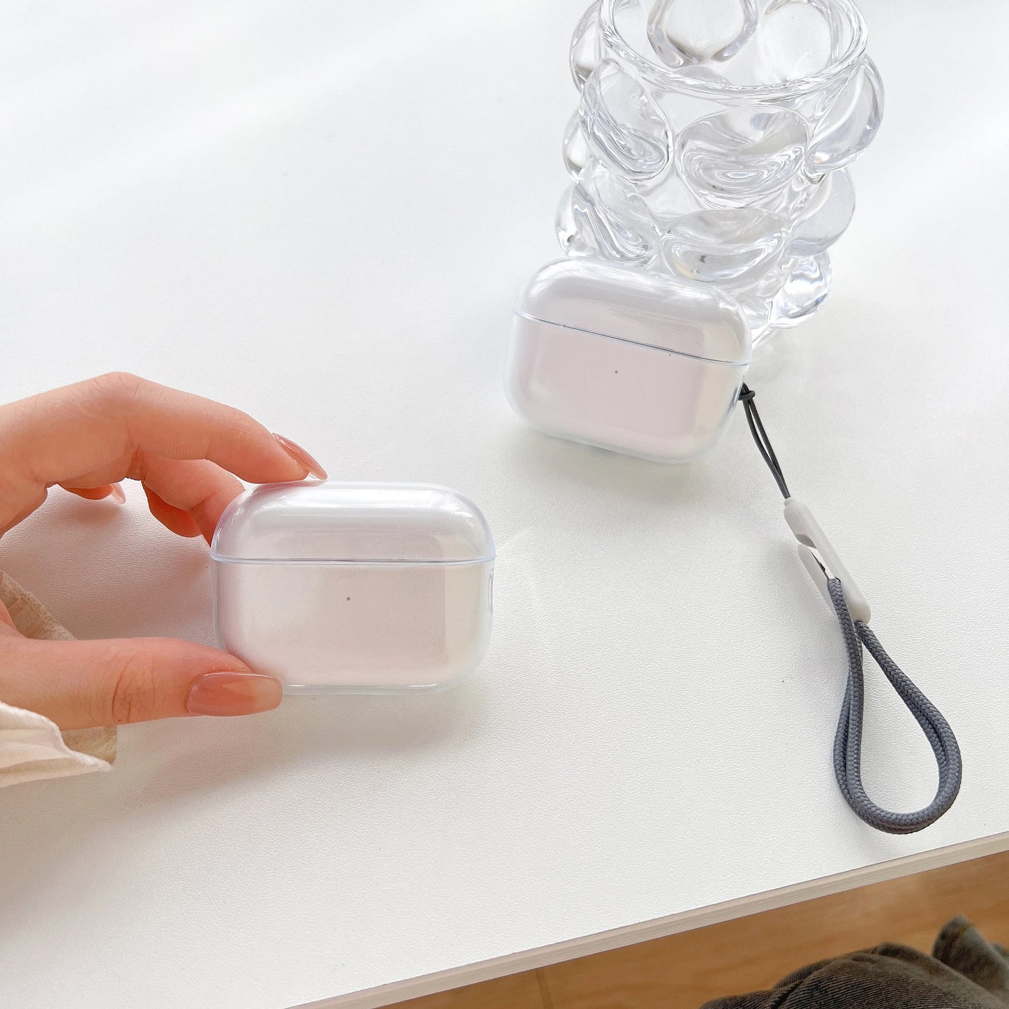 Clear AirPods Case with Lanyard Strap