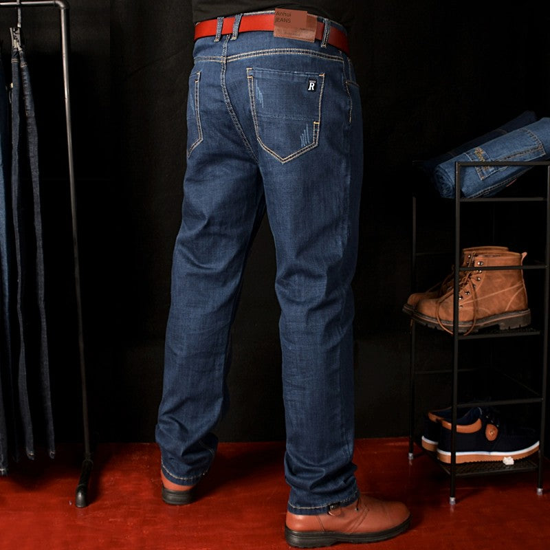 Plus-Size High Waist Denim Pants