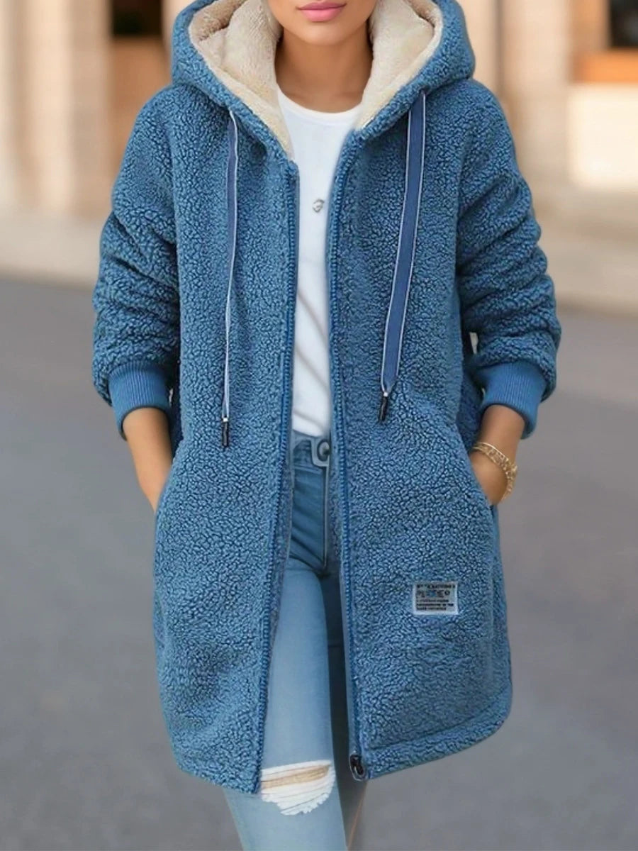 Fleece-Lined Hooded Cardigan
