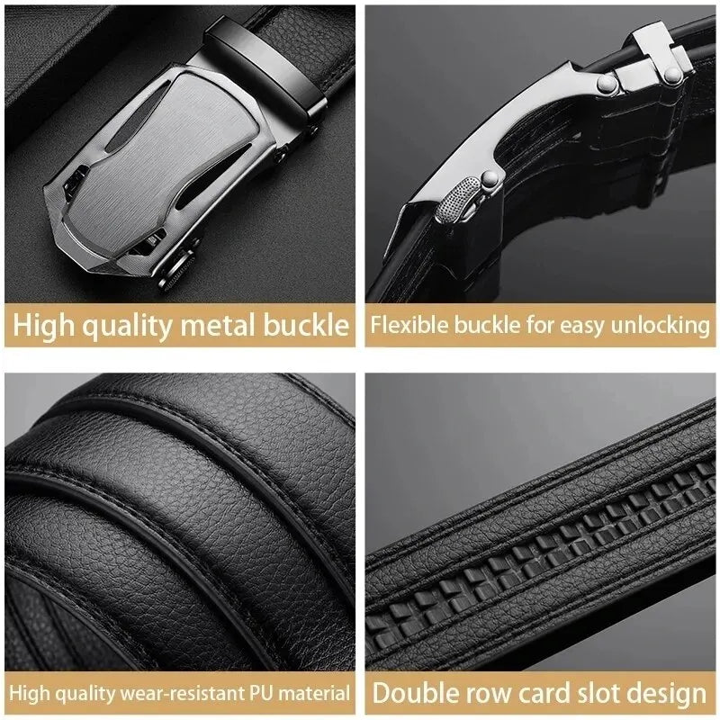 Luxury PU Leather Men's Belt