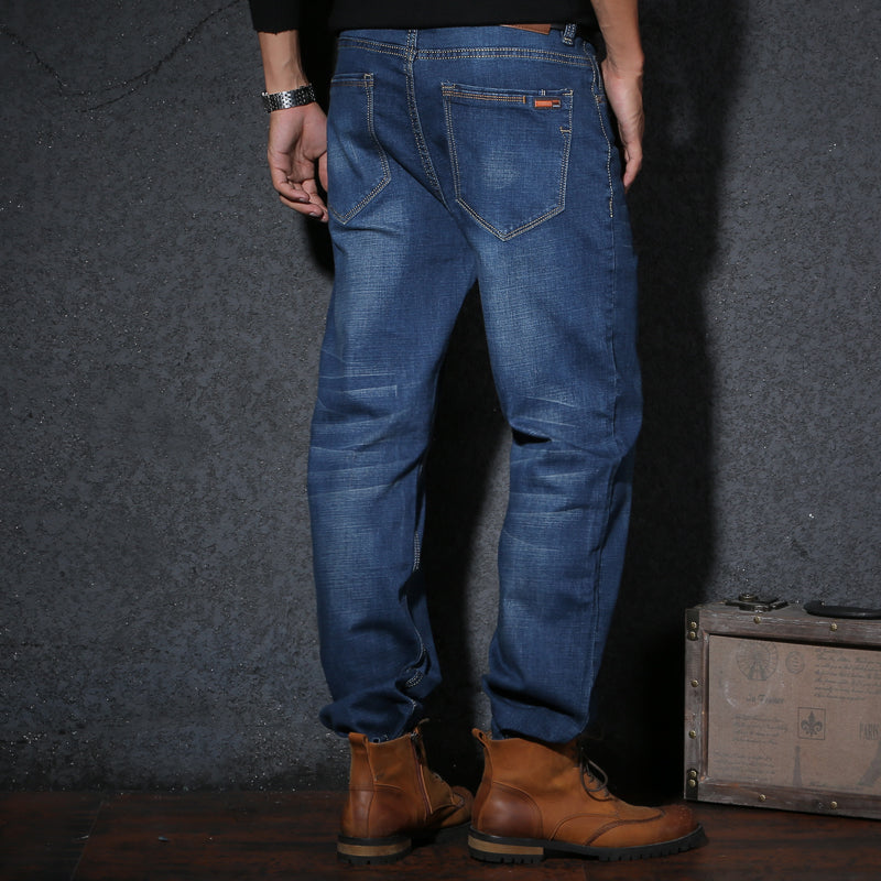 Plus-Size High Waist Denim Pants