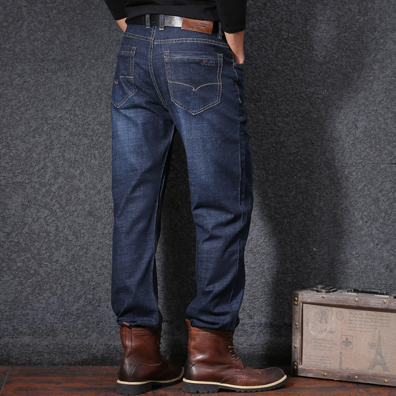 Plus-Size High Waist Denim Pants