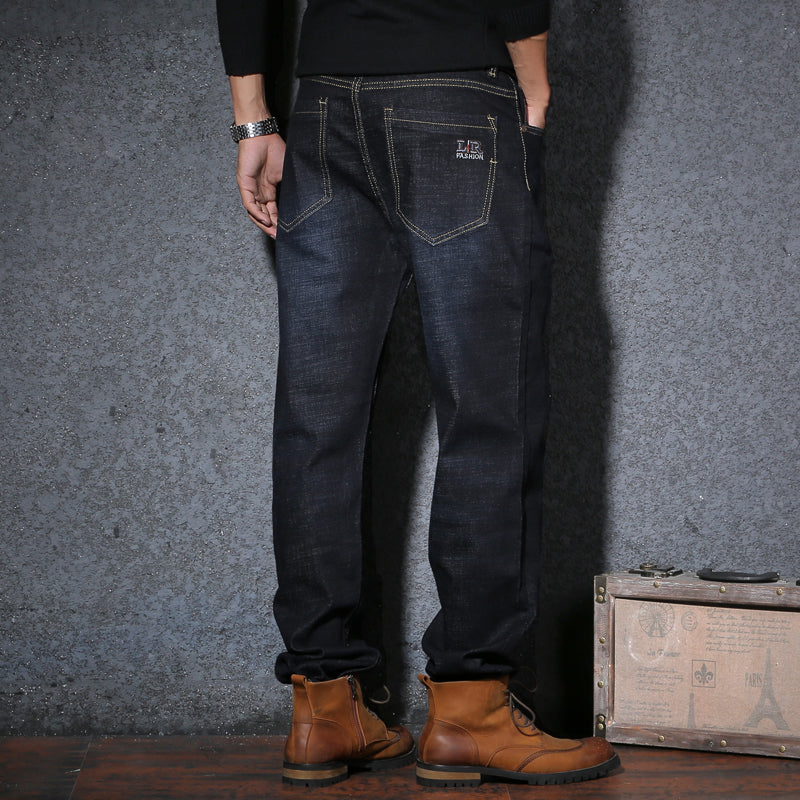 Plus-Size High Waist Denim Pants