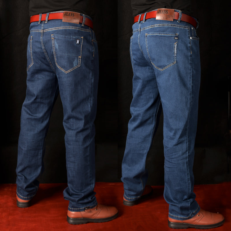 Plus-Size High Waist Denim Pants