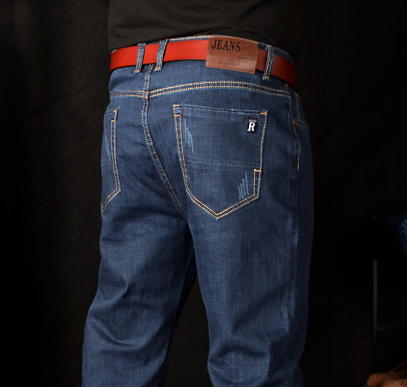 Plus-Size High Waist Denim Pants