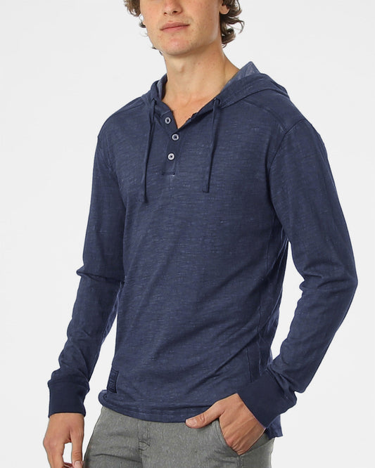 ZIMEGO Vintage Oil Wash Hooded Henley (New Color)
