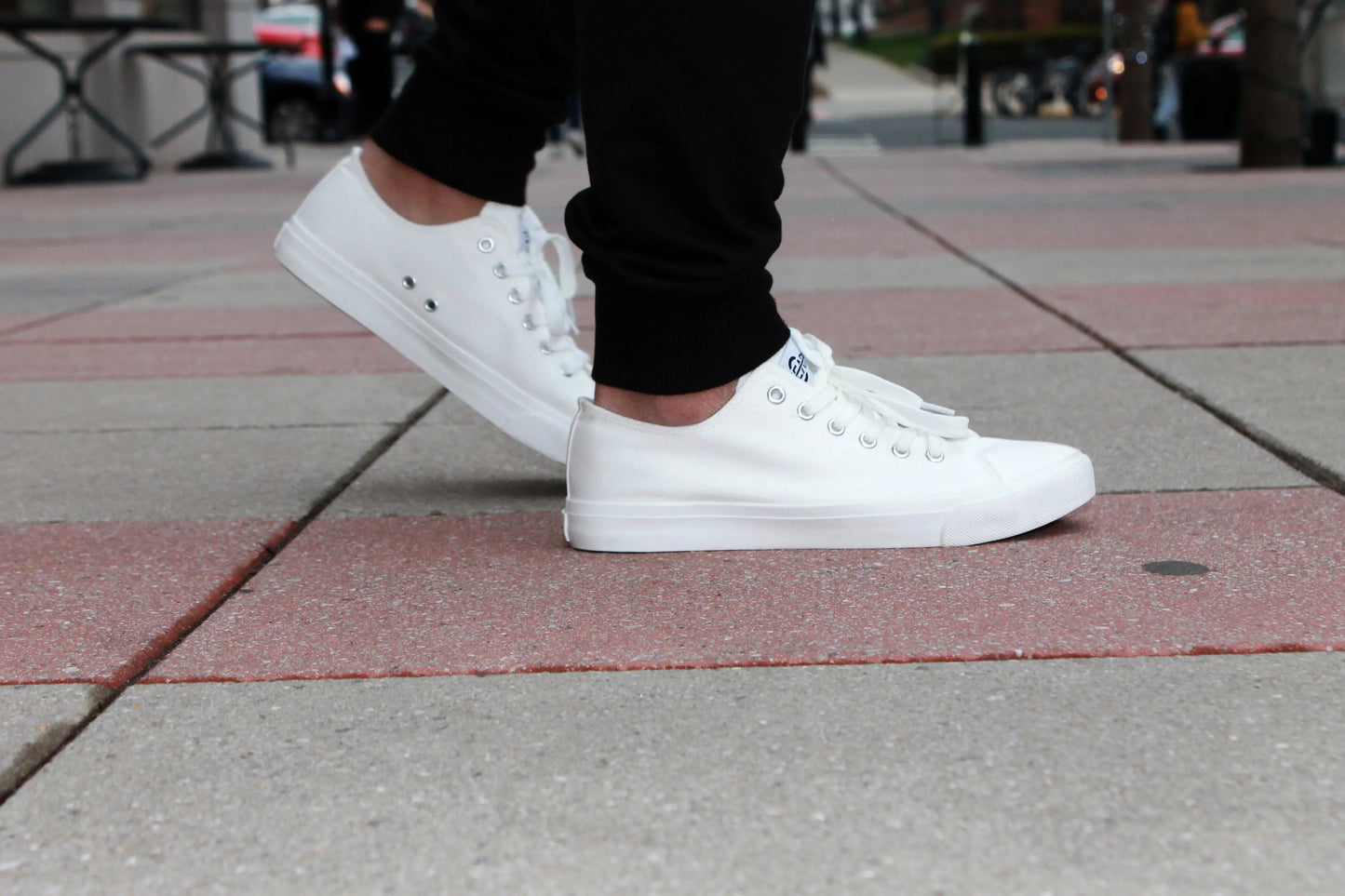 Retro Low-Top White Canvas Sneakers