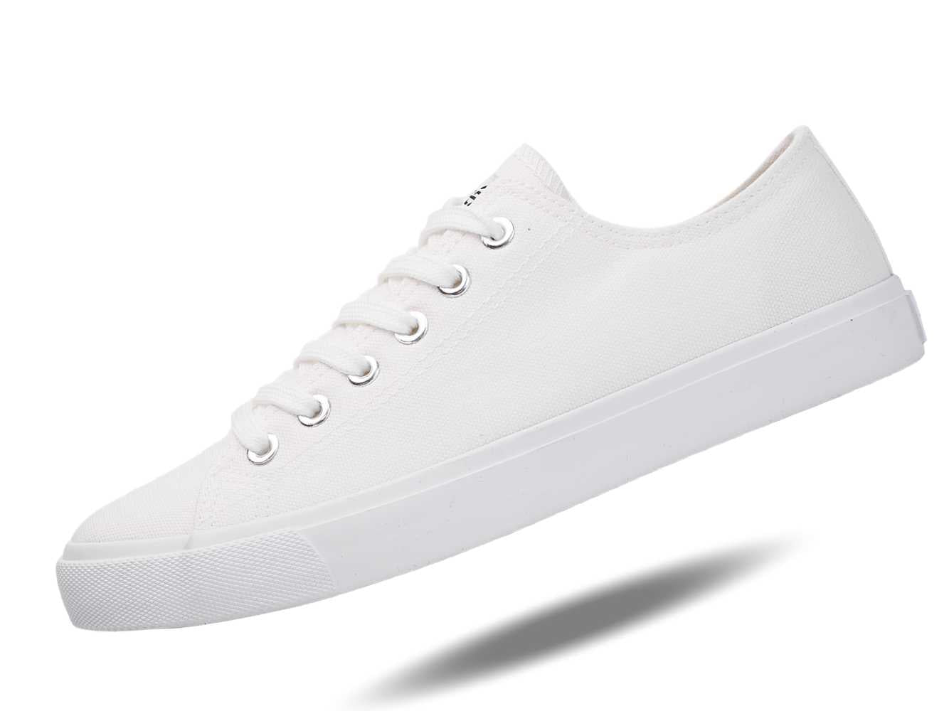 Retro Low-Top White Canvas Sneakers