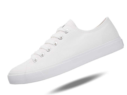 Retro Low-Top White Canvas Sneakers