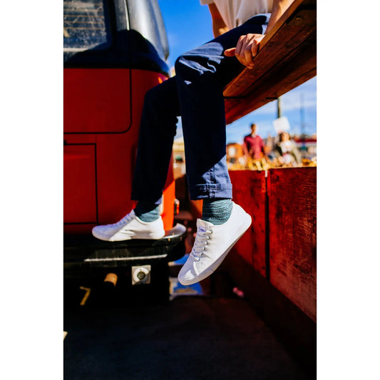 Retro Low-Top White Canvas Sneakers