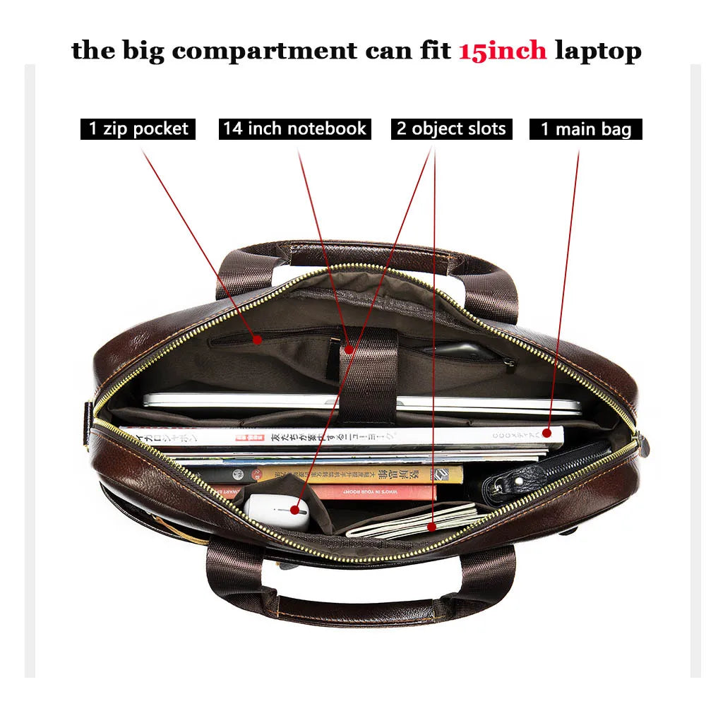 WESTAL Leather Briefcase for Men