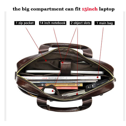WESTAL Leather Briefcase for Men