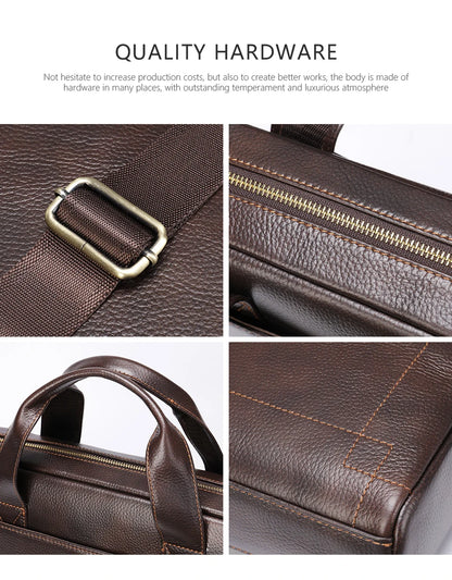 WESTAL Men's Leather Laptop Briefcase