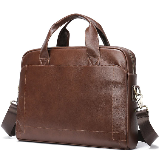 WESTAL Men's Leather Laptop Briefcase