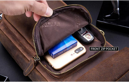 BULLCAPTAIN Leather Crossbody Chest Bag
