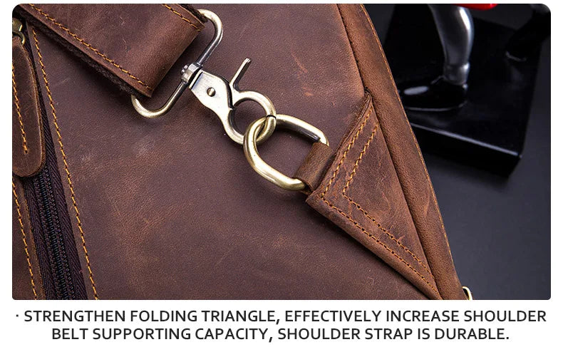 BULLCAPTAIN Leather Crossbody Chest Bag