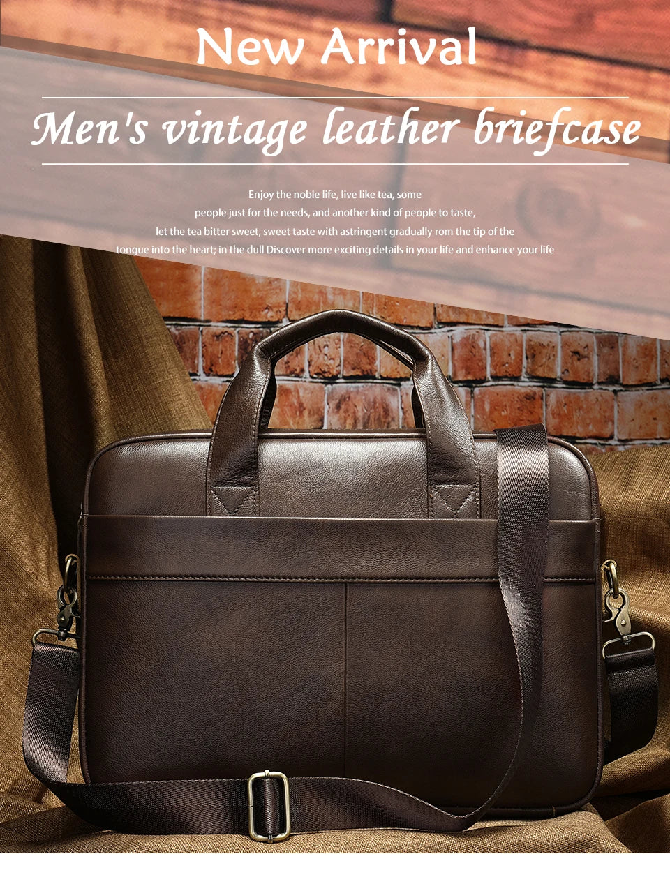 WESTAL Men's Leather Laptop Briefcase