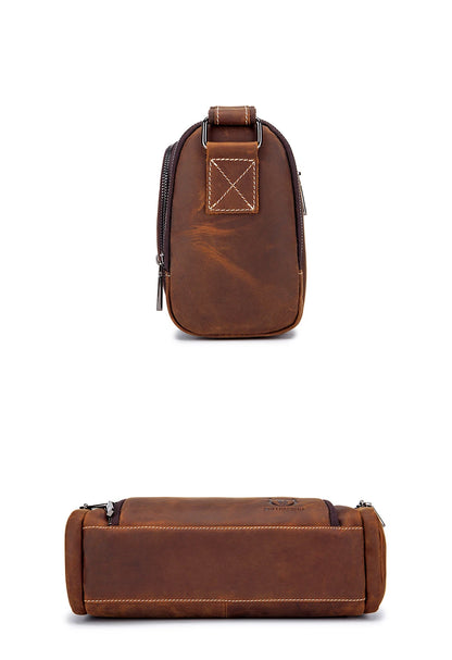 BULLCAPTAIN Men's Crazy Horse Messenger Bag