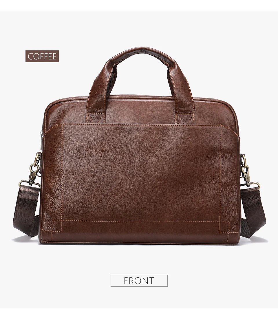 WESTAL Men's Leather Laptop Briefcase