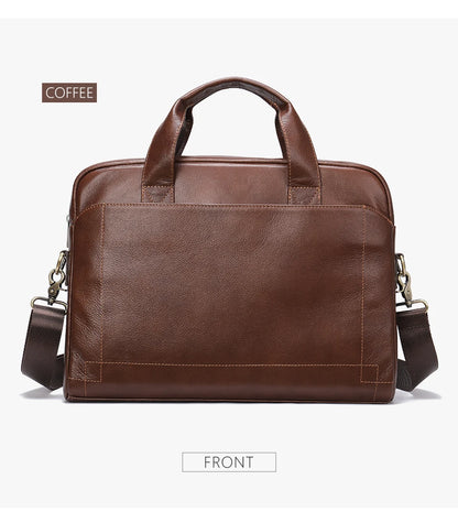 WESTAL Men's Leather Laptop Briefcase