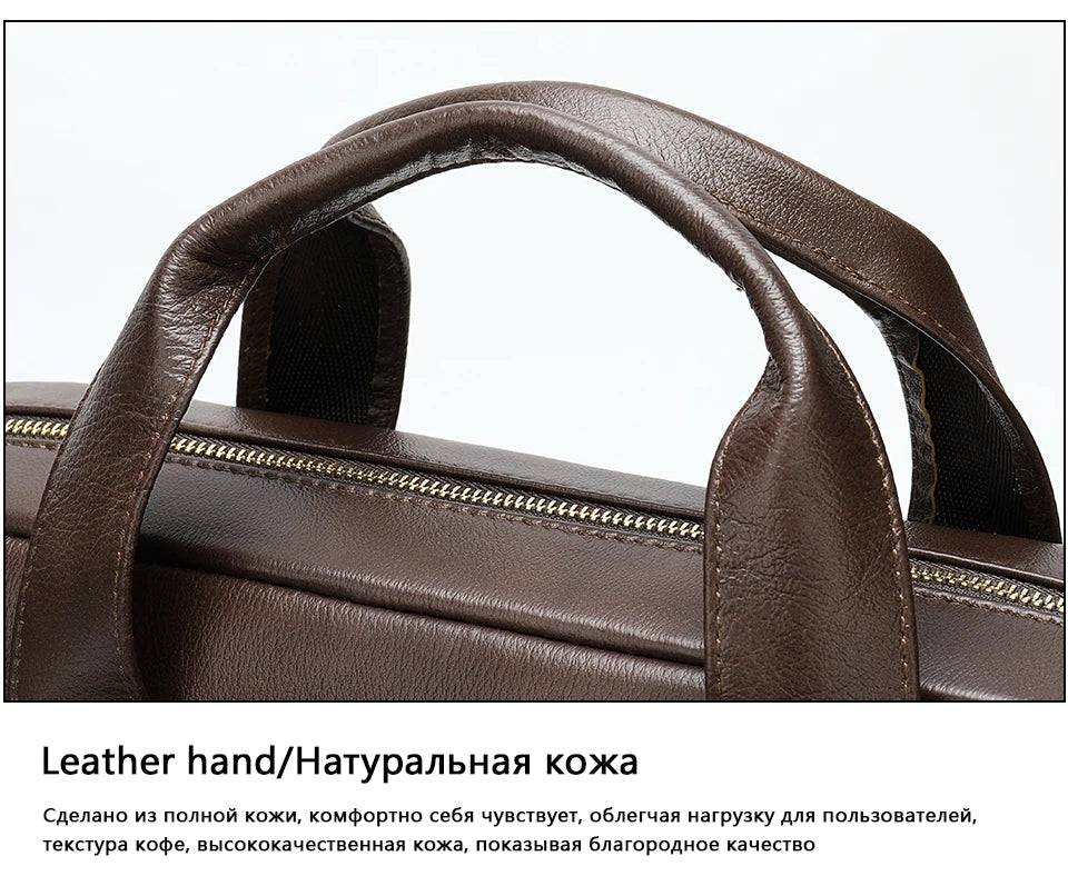 WESTAL Men's Leather Laptop Briefcase