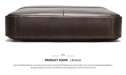 WESTAL Men's Leather Laptop Briefcase