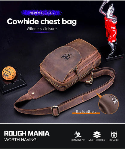 BULLCAPTAIN Leather Crossbody Chest Bag