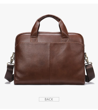WESTAL Men's Leather Laptop Briefcase