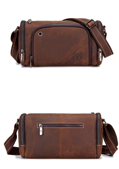 BULLCAPTAIN Men's Crazy Horse Messenger Bag