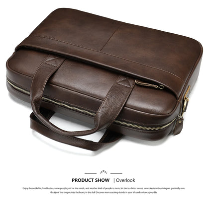 WESTAL Men's Leather Laptop Briefcase