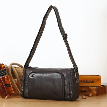BULLCAPTAIN Men's Crazy Horse Messenger Bag