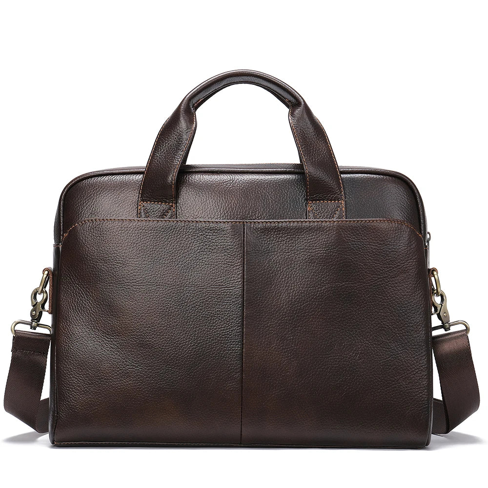 WESTAL Men's Leather Laptop Briefcase