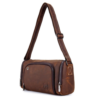 BULLCAPTAIN Men's Crazy Horse Messenger Bag