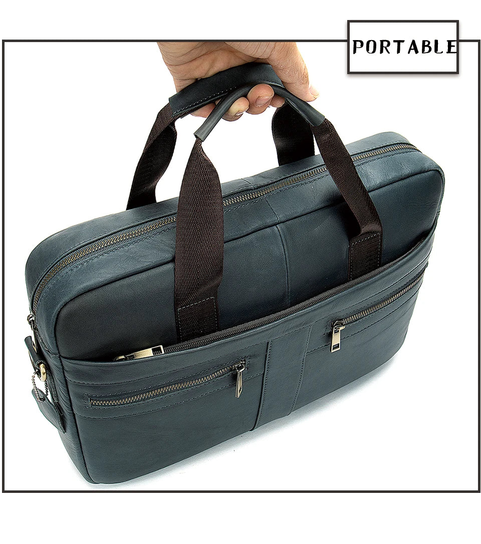 WESTAL Leather Briefcase for Men