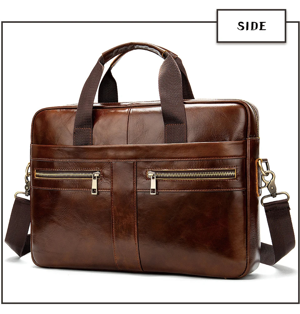 WESTAL Leather Briefcase for Men